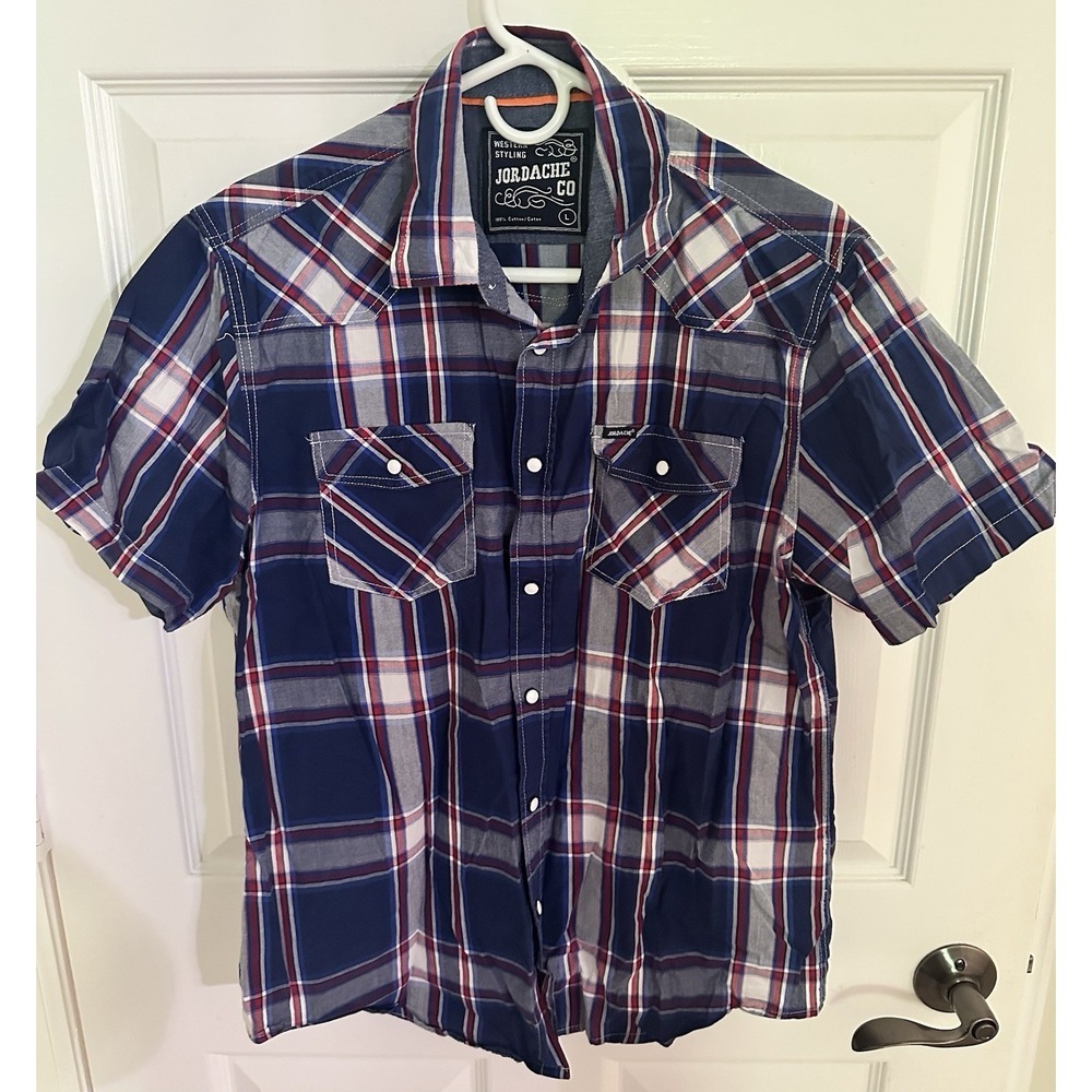 Vintage Men's Jordache Pearl Snap Western Shirt Button Up L